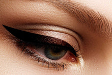 Load image into Gallery viewer, Close-up of eye with Expresso Gel Eyeliner in Coffee Brown shade, highlighting smooth, precise application.